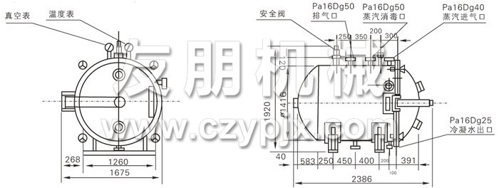 圆形静态真空干燥机结构示意图